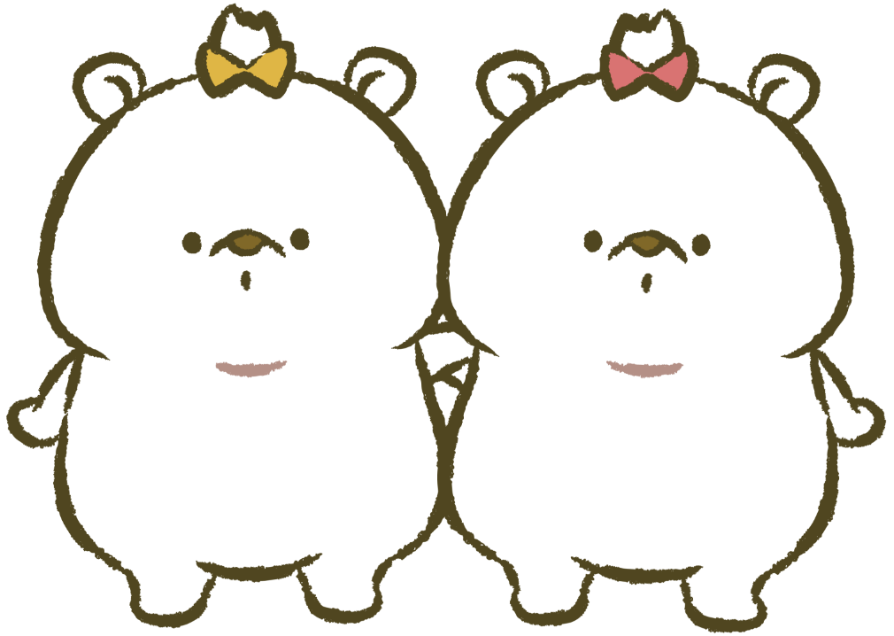 くまがいきょうだいの立ち姿が分かるキャラクター紹介画像